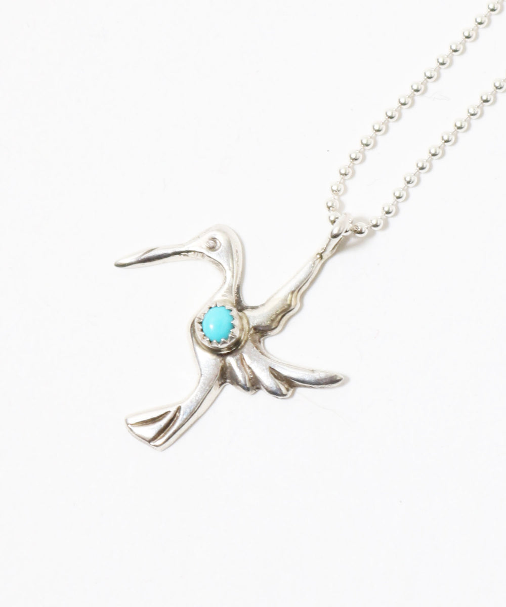 INDIAN JEWELRY 【インディアンジュエリー】- Hummingbird Turquoise Pendant - Pauline