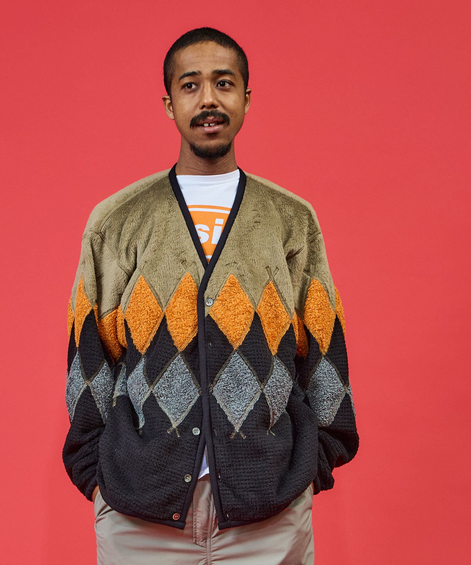 トップス BURLAP OUTFITTER/ARGYLE FLEECE CARDIGAN BURLAP OUTFITTER 【バーラップアウトフィッター】 - ARGYLE FLEECE