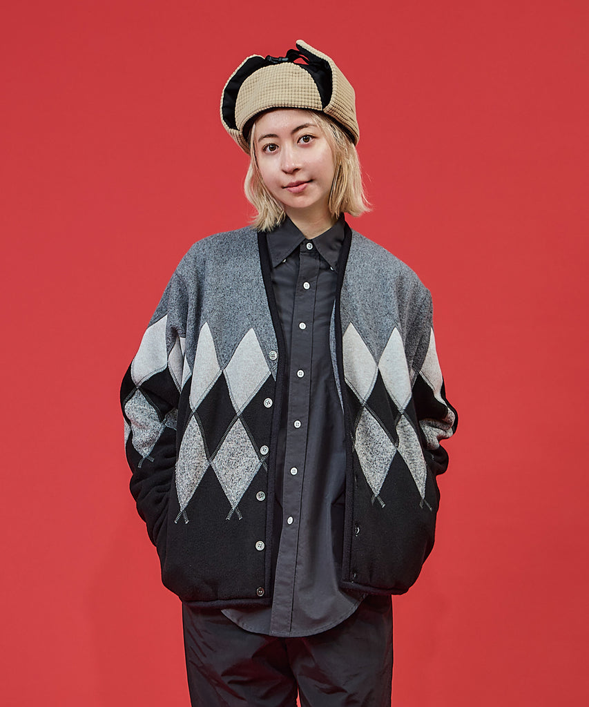 トップス BURLAP OUTFITTER/ARGYLE FLEECE CARDIGAN BURLAP OUTFITTER (バーラップアウトフィッター) ARGYLE FLEECE