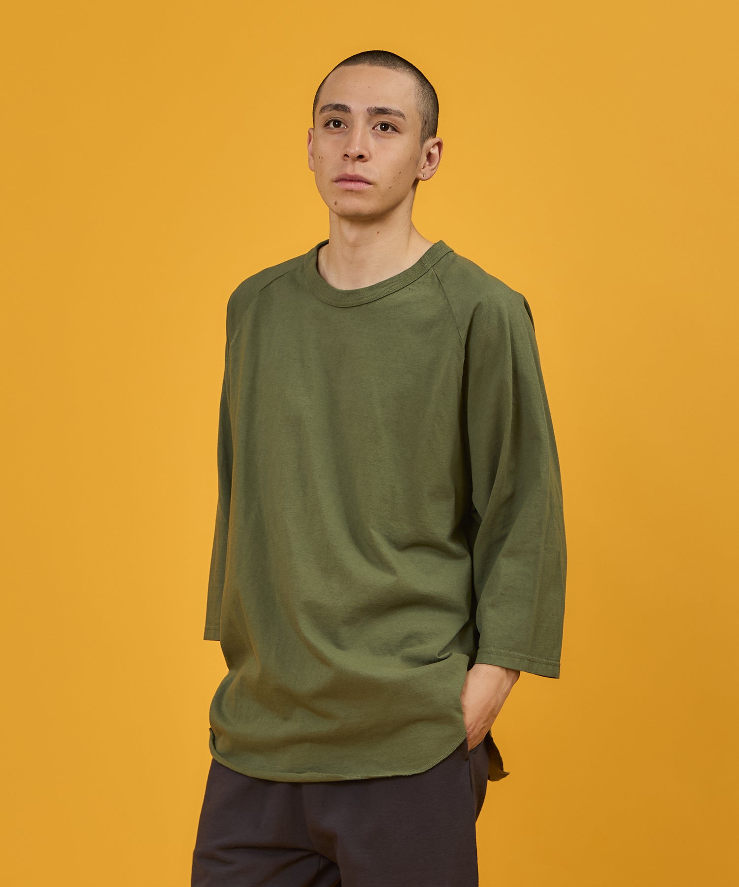 WALLA WALLA SPORT【ワラワラスポーツ】 - 3/4 BASEBALL TEE SOLID / 3/4 ベースボール T ソリ ...
